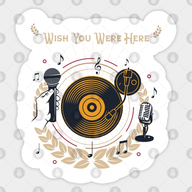 WISH YOU WERE HERE (PINK FLOYD) Sticker by QinoDesign